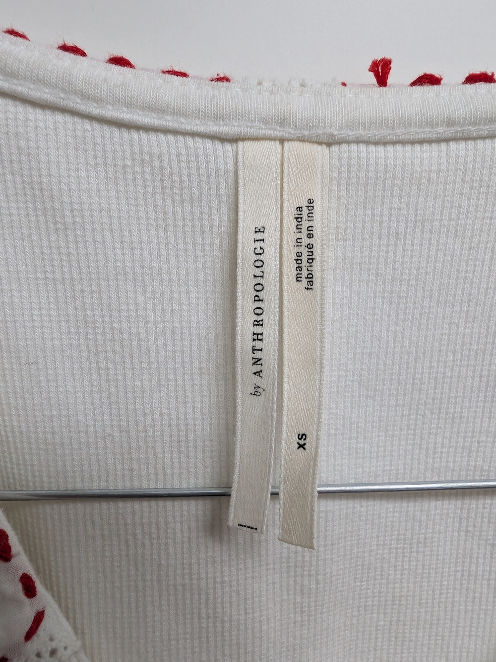 Anthroplogie Embroidered Collar Puff Sleeve Top - White - Picture 3 of 6